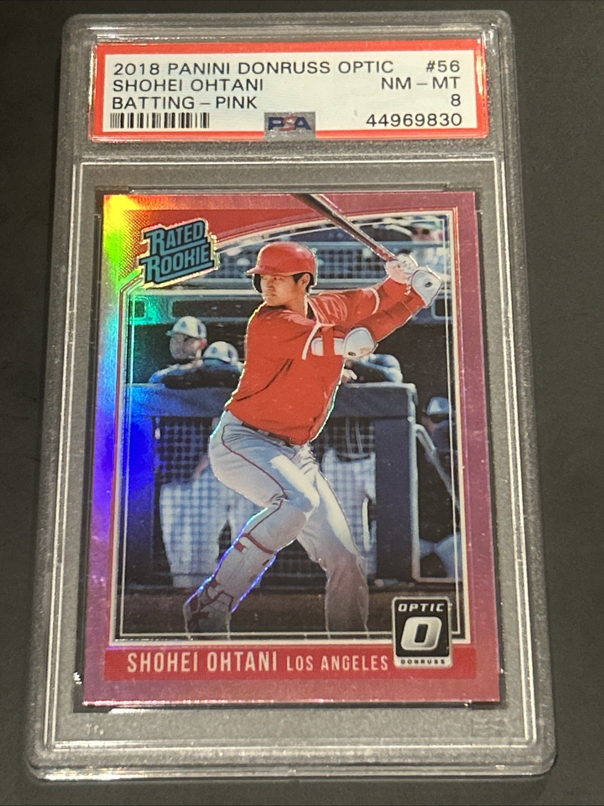 2018 Panini Donruss Optic Rated Rookie Shohei Ohtani #56 Pink Prizm Batting (RC)