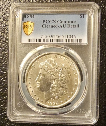 1884 Pcgs Genuine Cleaned AU Detail Morgan Silver 1$