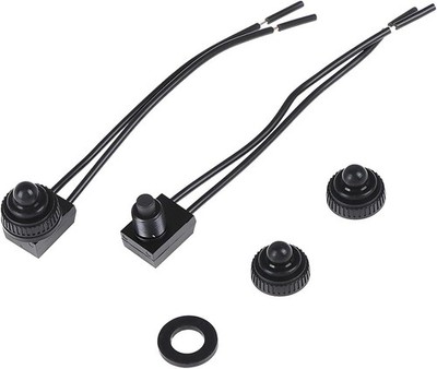2PCS Car Push Button Switch, Waterproof 12V Vehicle SPST On Off Switch with 4.5''