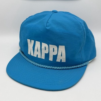 Vintage Kappa Sorority Hat Cap Snapback 90s Bright Teal Rope by Cameo