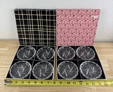 8 Cut Crystal Bohemia Pointed Star Pinwheel Czech Coaster Holder Ashtray Dish