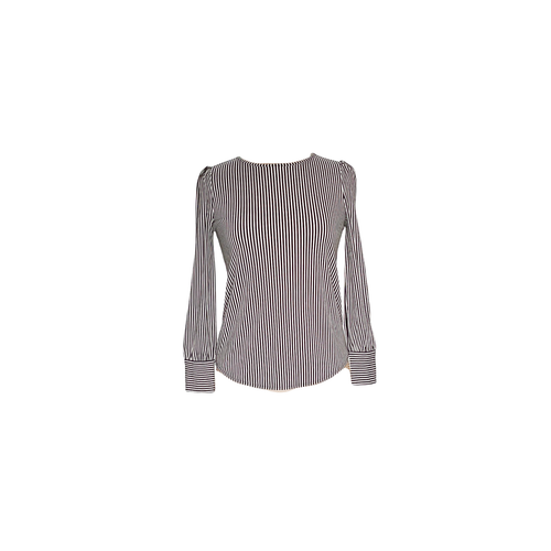 Ann Taylor Black Striped Blouse - XSP