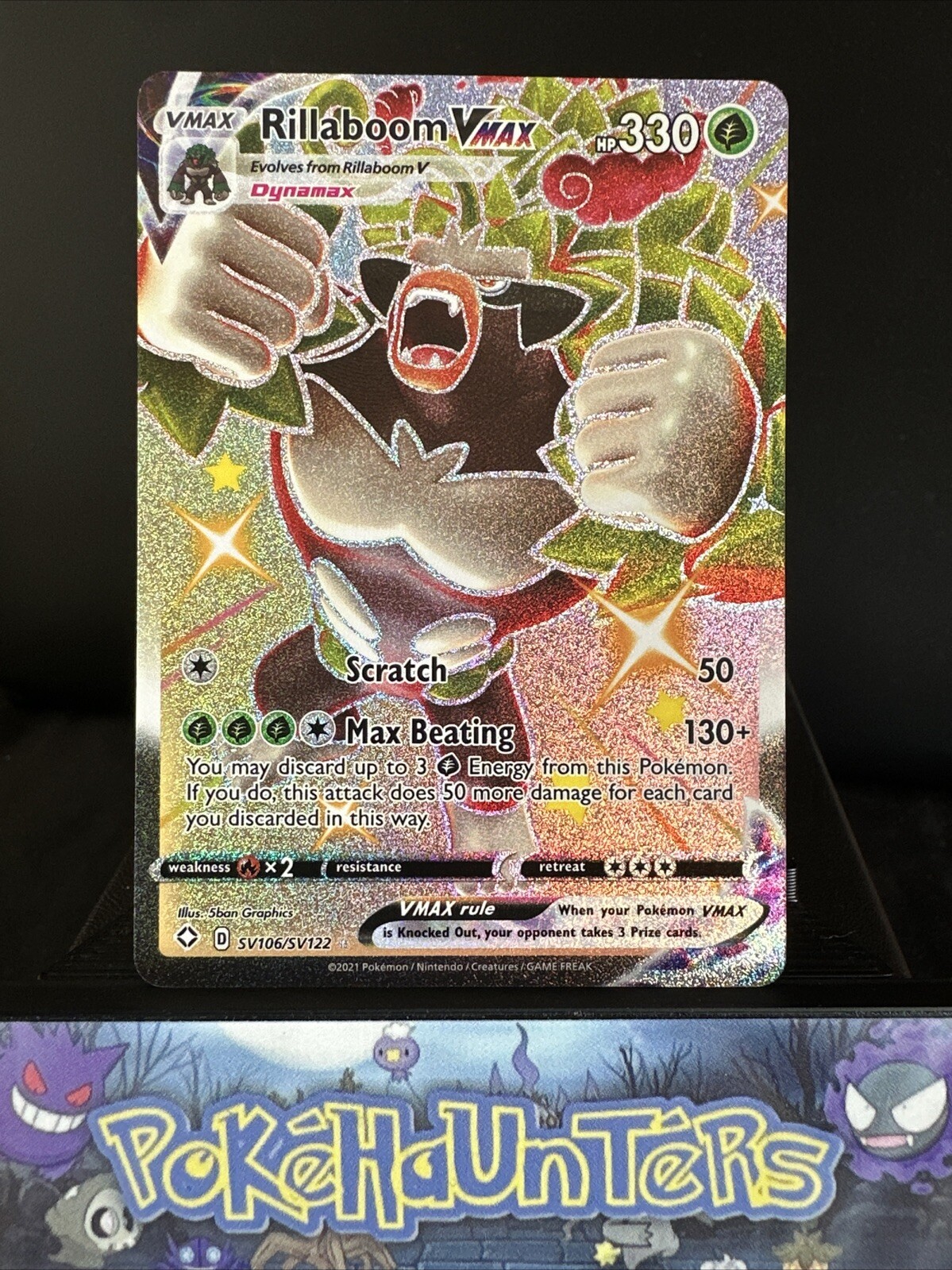 Pokemon Card Rillaboom VMAX SV106/SV122 Shining Fates Full Art Ultra Rare NM
