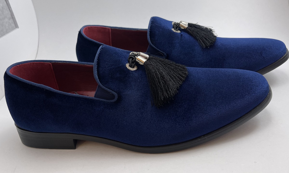Mens size 11.5 Navy Blue Velvet loafers Men main image 2