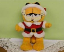 Vintage Plush Happy Holidays Garfield Santa Clause Play by Play Paws 14"
