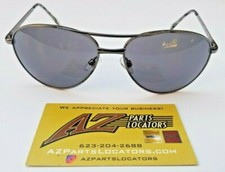 Vintage Foster Grant Aviator Sunglasses KM0107 G6-2235 Charcoal Grey Black Lens