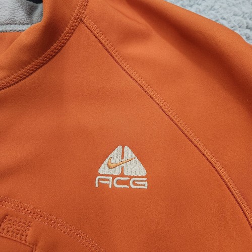Vintage Nike ACG Jacket Mens Medium Orange Full Zip Fleece Lined Y2K Pockets - Picture 4 of 15