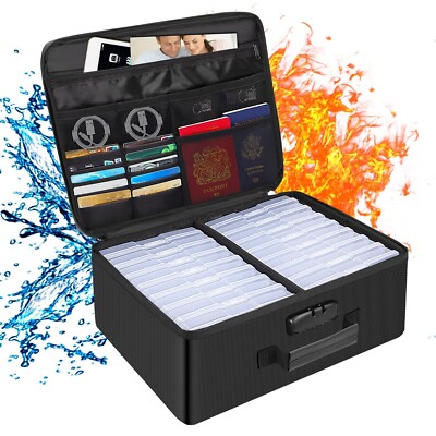 Photo Storage Box with Lock,DocSafe Fireproof Photo Organizer Box with 16 Inn...