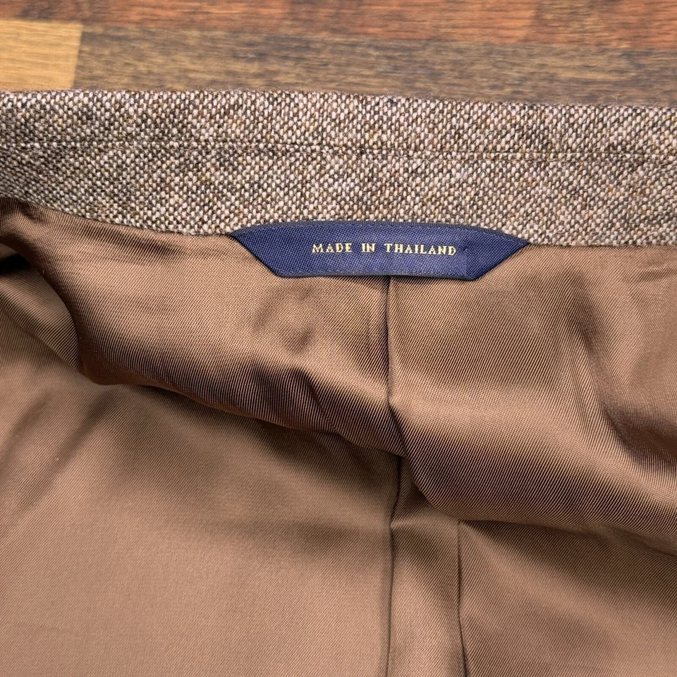 Brooks Brothers Tweed Blazer 42R Tan Lambswool Sport Coat - Image 4 of 4