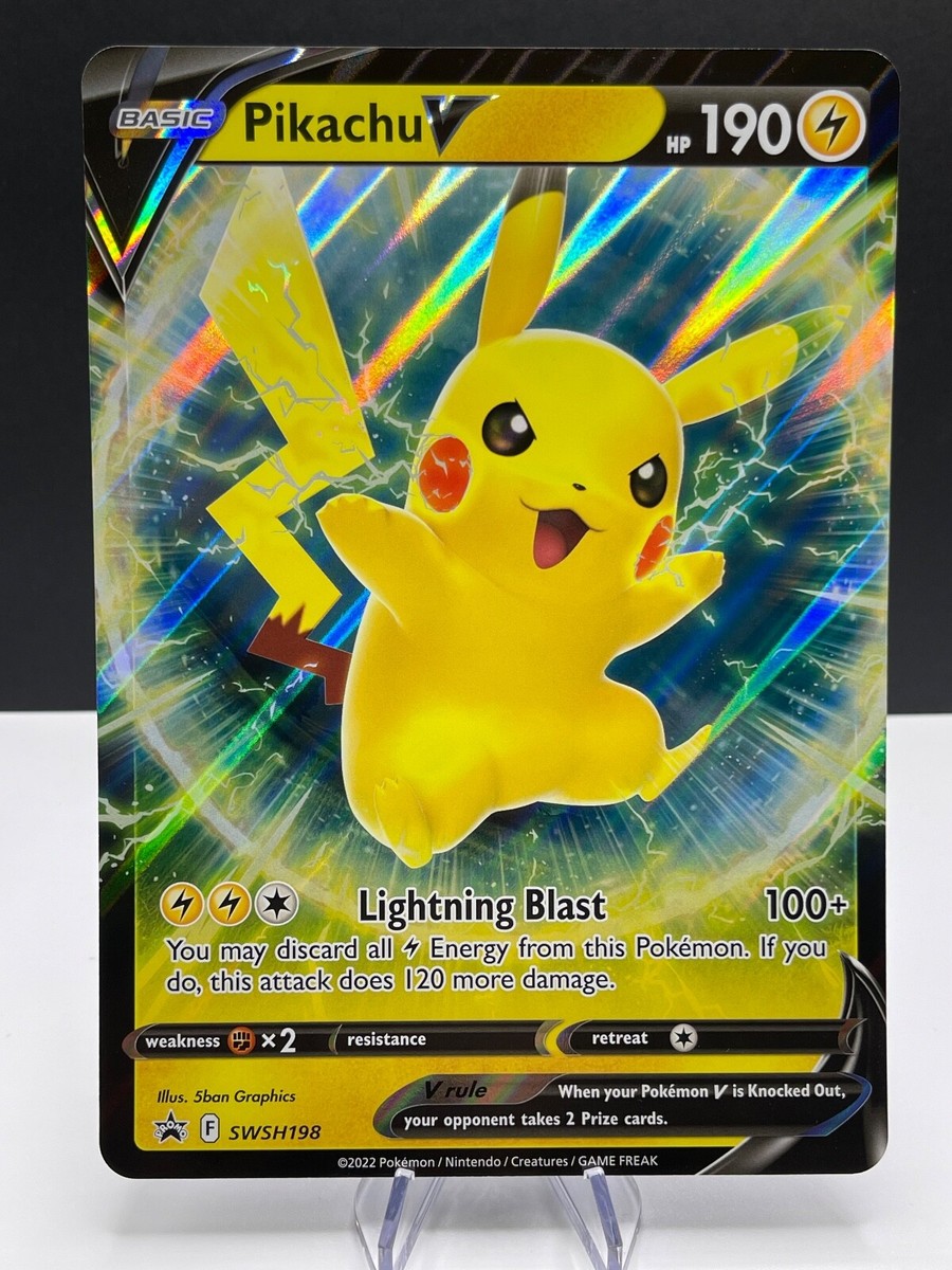 Pokémon TCG Pikachu V Pokemon Oversized Jumbo Promos SWSH198 Holo