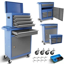 5-Drawer Rolling Tool Storage Cabinet w/Detachable Top Tool Box,Adjustable Shelf