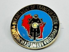 WIDOT Wisconsin DOT Motorcycle Safety Program Rally Event Vest Pin Badge D.O.T.