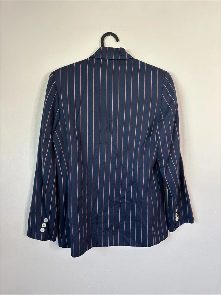 Blazer Gap Vintage Preppy Azul con Tira de Prendedor Rojo Talla XS Foto 4 de 4