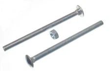 New 50 X Carriage / Coach Bolts &Amp; Nuts, BZP Zinc Plated M10 x 150 - Onestop
