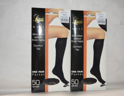 2X Levante Dali Microfiber opaque Knee High 50 denier Mocha One Size ~ Sealed