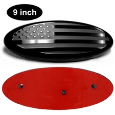 9" Black American Flag Front Grille Rear Tailgate Oval Emblem for F-150 F-250