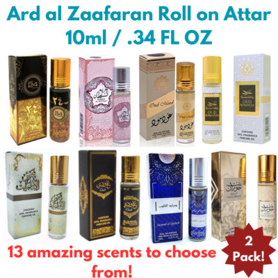 Ard Al Zaafaran Concentrated Perfume Roll On Oil 10mL Made in UAE 13 Scents 2PK