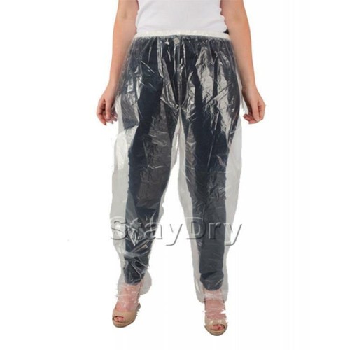 2x Med Disposable Clear PVC Trousers 