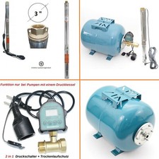100L Hauswasserwerk Tiefbrunnenpumpe 6,2bar 6000L/h elektronischer Druckschalter