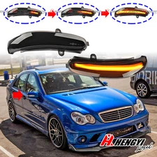 Dynamic Smoke LED Side Mirror Signal Lights For 00-07 Mercedes C-Class W203 S203