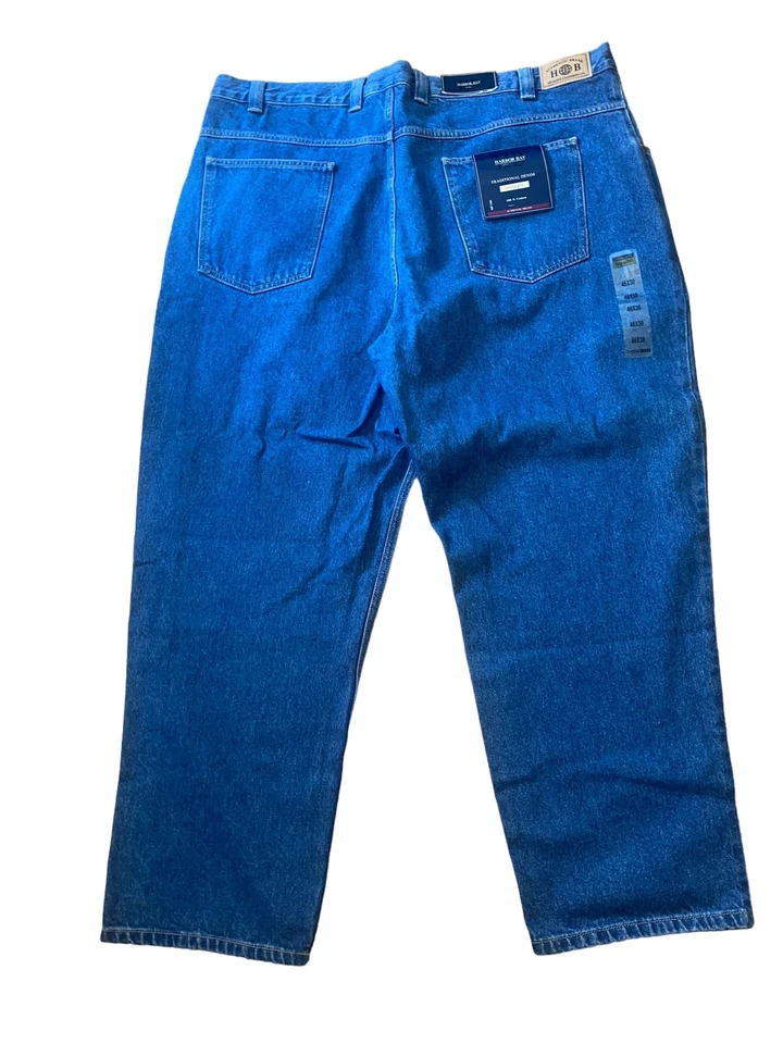 Harbor Bay Big Men's Loose Fit Medium Wash Jeans Blue (Big & Tall: 46 x 30) NWT - Image 3 of 3