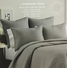 Standard Sham Cover 20" x 26" Gramercy Grey 100 Cotton 1 piece