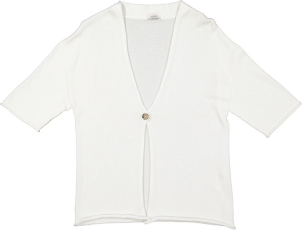 Neu! Peserico Damen Cardigan Kurzarm Gr. 44 Weiß-image