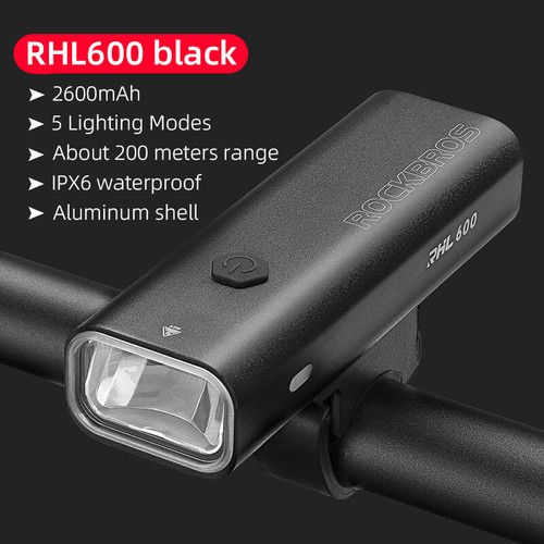 ROCKBROS Cycling Headlight USB Rechargeable LED MTB Road Bike Front Light Lamp - Picture 11 of 13