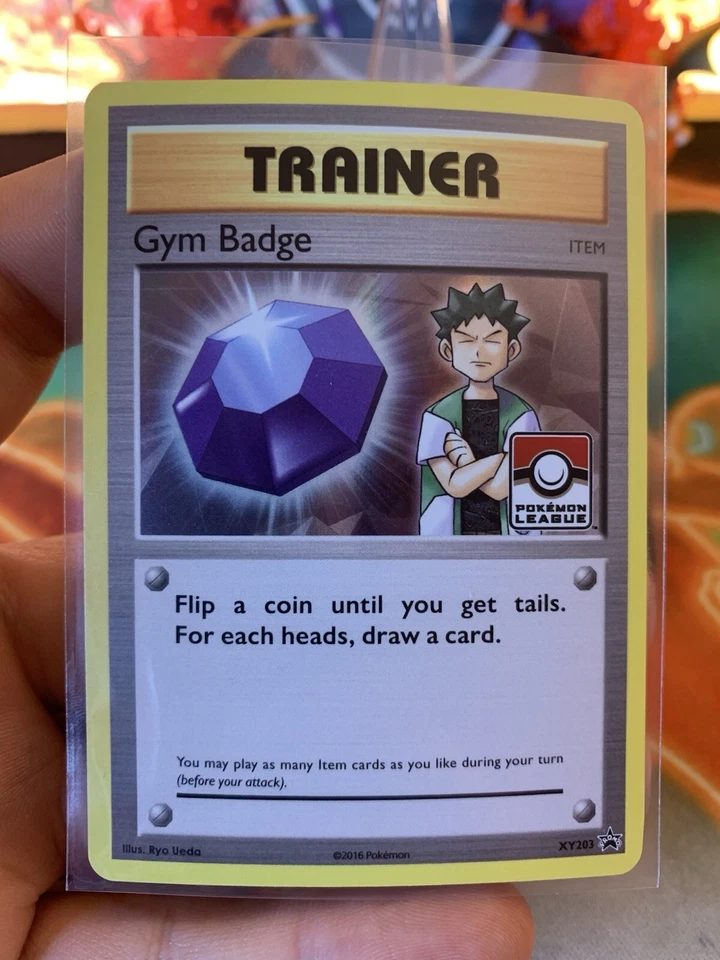 2016 Pokemon League Gym Badge Brock Holo XY203 Black Star Promo - NM - Image 2 of 3