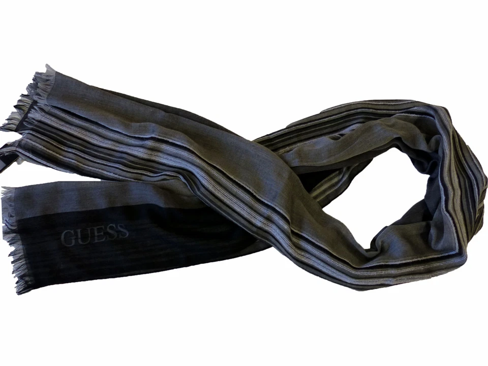 Guess Écharpe AM8308-MOD03-BLA-0 Écharpe Pour Homme Noir Blanc Modal - Photo 1/4