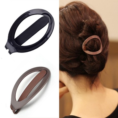 Women Girls Soft Plastic Hair Updo Clip Bun Maker Barrette Styling