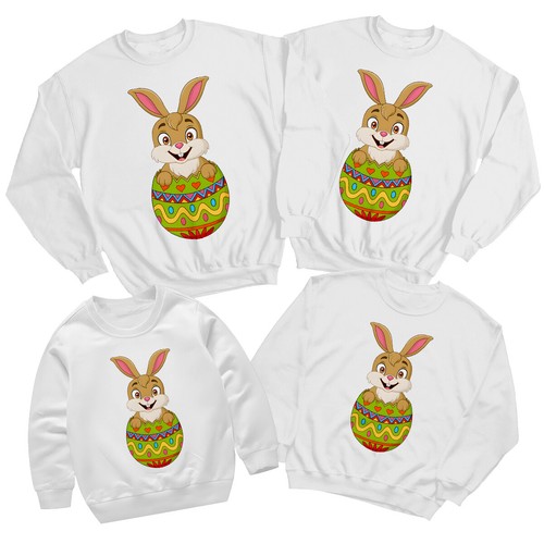 Family Bunny Happy Easter Sweatshirt Jumper Cute Festival Holiday Matching 1#ED - Picture 26 of 27