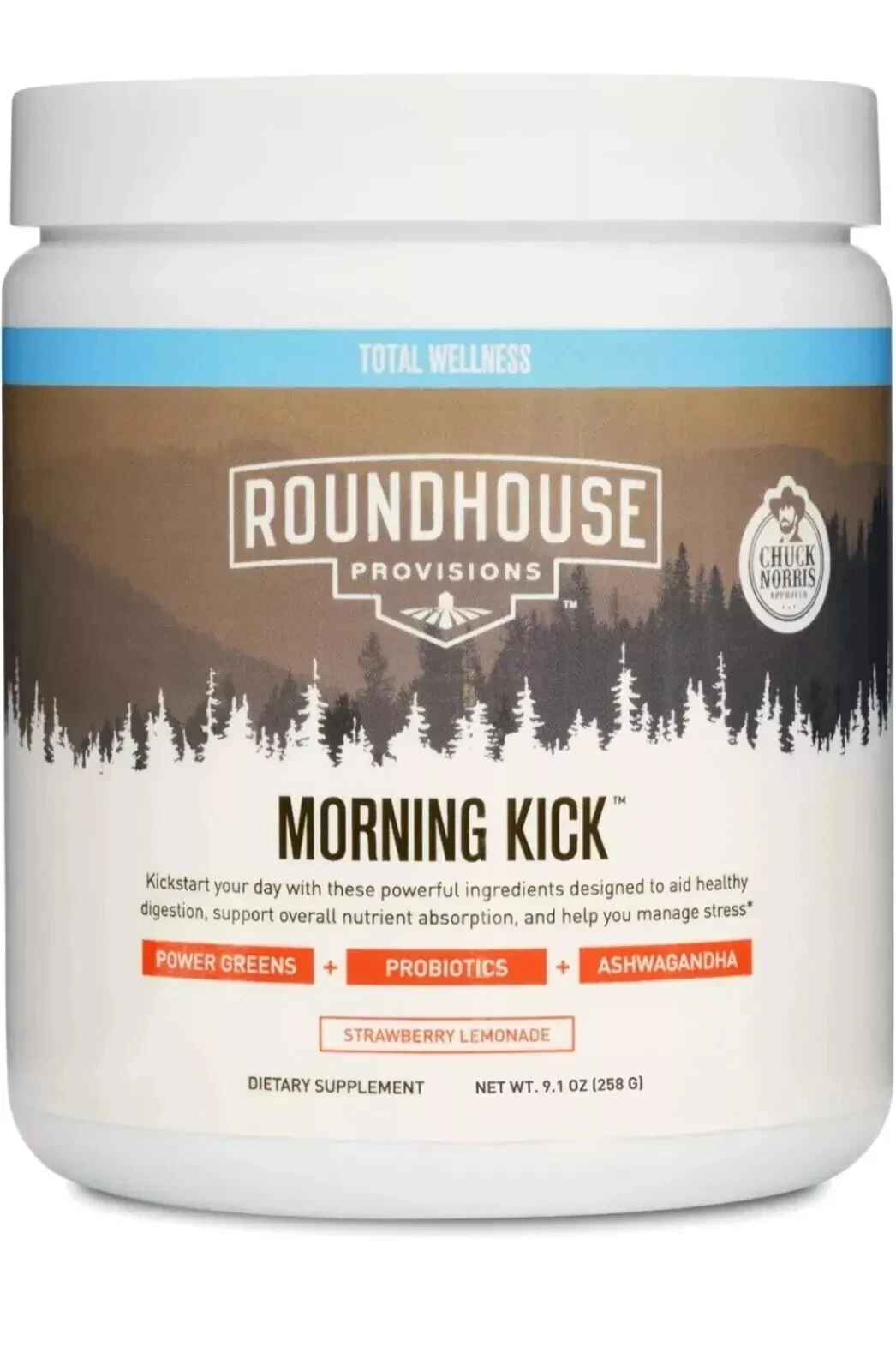 Morning Kick, Greens Superfood Powder Supplements w/ Ashwaganda, Collagen 9.1 Oz