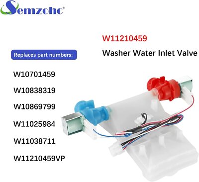 Whirlpool Washer Water Inlet Valve - Fits WTW5000DW1, WTW4815EW1, WTW4816FW1/2
