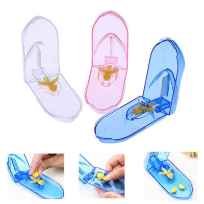Pillenschneider mit Sicherheitsschild Splitter Medizin Tablettenhalter halbe Aufbewahrungsbox