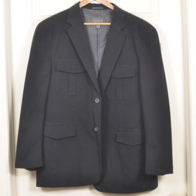 Wilke Rodriguez XXL Black Cotton Notch Lapel Jacket