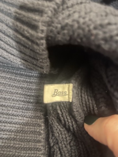 Women's Bass Cable Knit Crewneck Sweater Pullover Navy Blue Sz Small - Picture 6 of 12