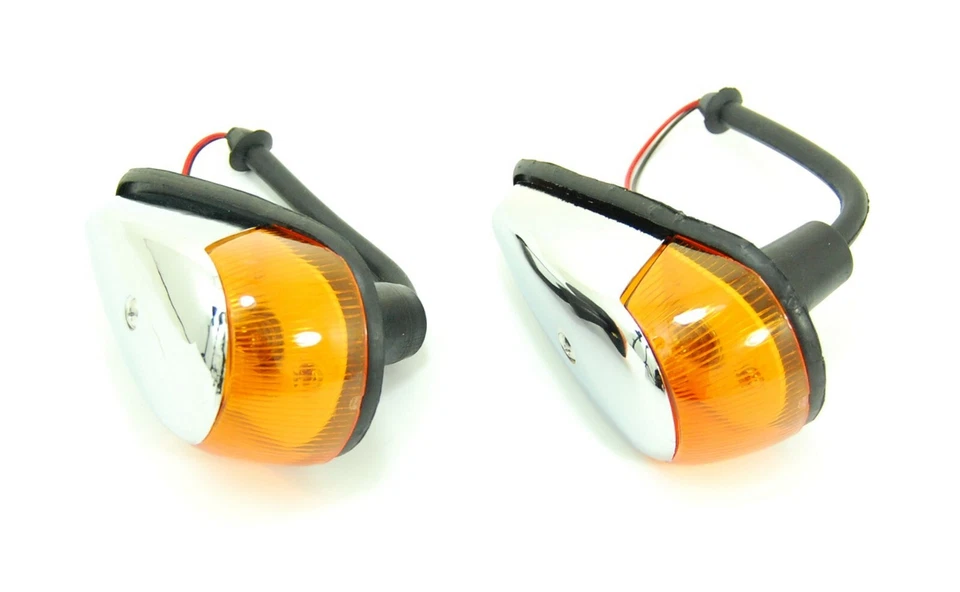 Juego de montaje de señal de giro delantera ámbar con bombillas para Volkswagen tipo 1 bug 8/66-69 Foto 2 de 2