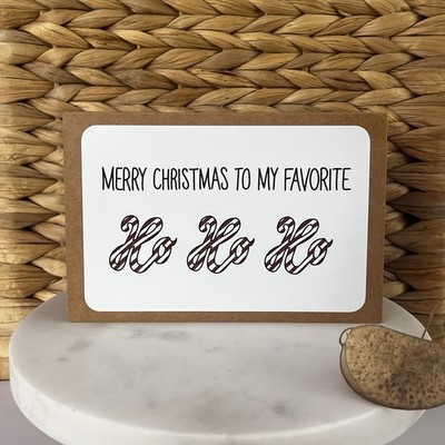 NEU - Handmade Weihnachtskarte  Merry christmas to my favorite ho(e)  + Umschlag