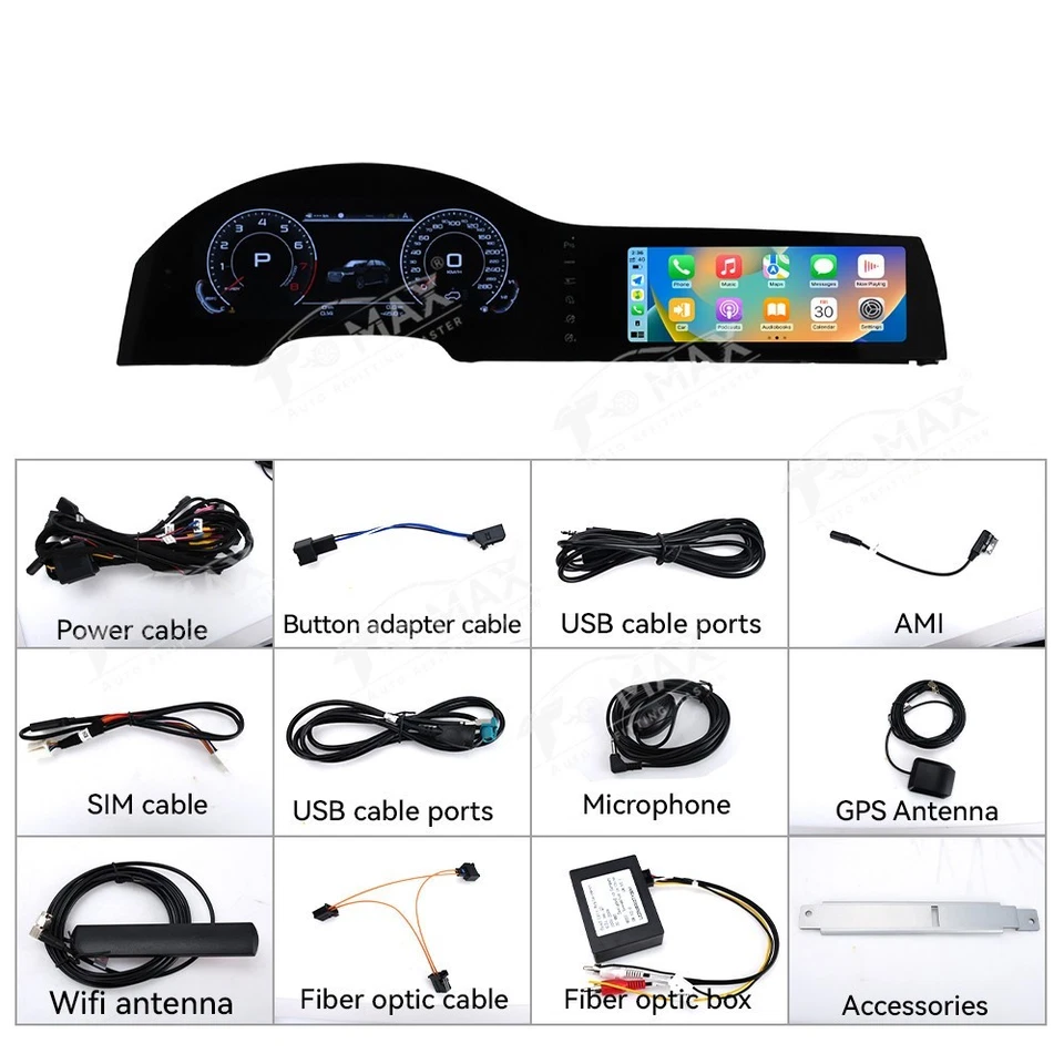 Двойной экран автомобильное радио для Audi Q7 2006-2015 цифровой кластер Carplay блок экран - Изображение 4 из 4