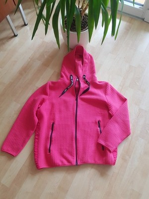 CECIL bequeme Sweatjacke*Jacke*Joggingjacke Waffeloptik Kapuze Gr. XL Pink