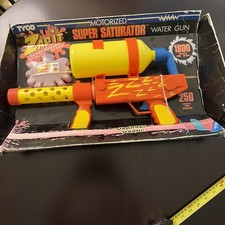1991 Tyco Toys ZAP-IT Super Saturator Motorized Water Gun Disappearing Ink Red!
