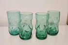 Vintage Blenko Glass Sea Foam Green 4 Tumblers Perfect Condition 6"