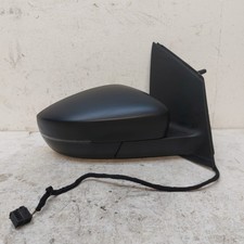Volkswagen Polo 6R 2009-2014 Drivers Side O/S Manual Wing Mirror Black