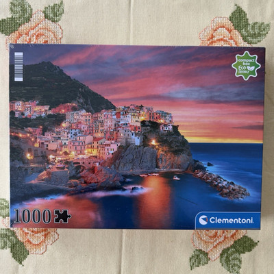 Clementoni Puzzle 1000 Teile Küstenstadt Sonnenuntergang Compact Box