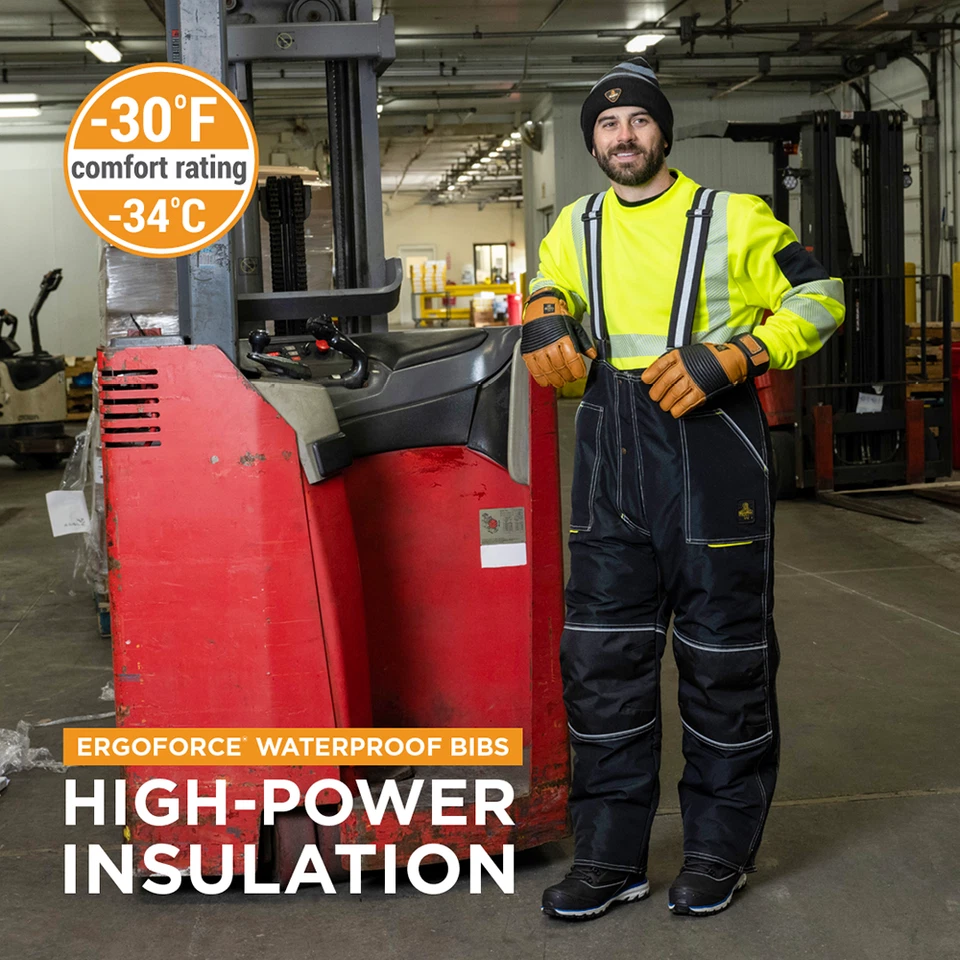 Mono con tirantes bajos impermeable ErgoForce RefrigiWear para hombre - duradero, aislante, Foto 2 de 4
