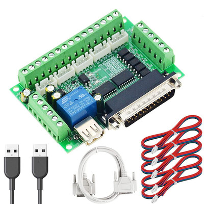 DC 12-24V CNC Breakout Board 5 Achsen Mach3 Interface Board Optischer Koppler Port