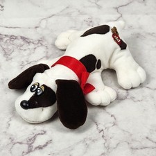 Vintage Tonka Pound Puppies Plush Stuffed Toy White Brown - 1985