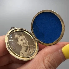 1950s Vintage 22ct Gold Plated Floral Locket Photo Pendant Mid Century 10.24g