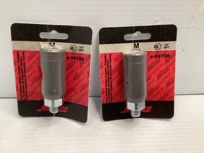 Milton   S-99706 Male Safety Coupler 1/4'' NPT M-Style Quick Connect Lot of 2